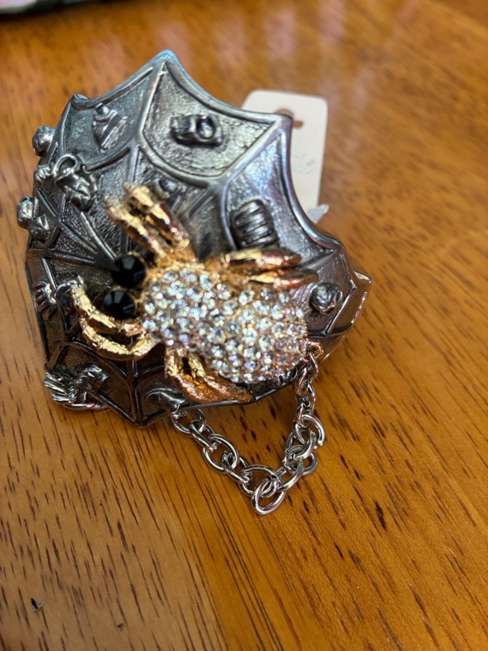 Crystal Pave Beetle Charm Bracelet - Gold & Gunmetal